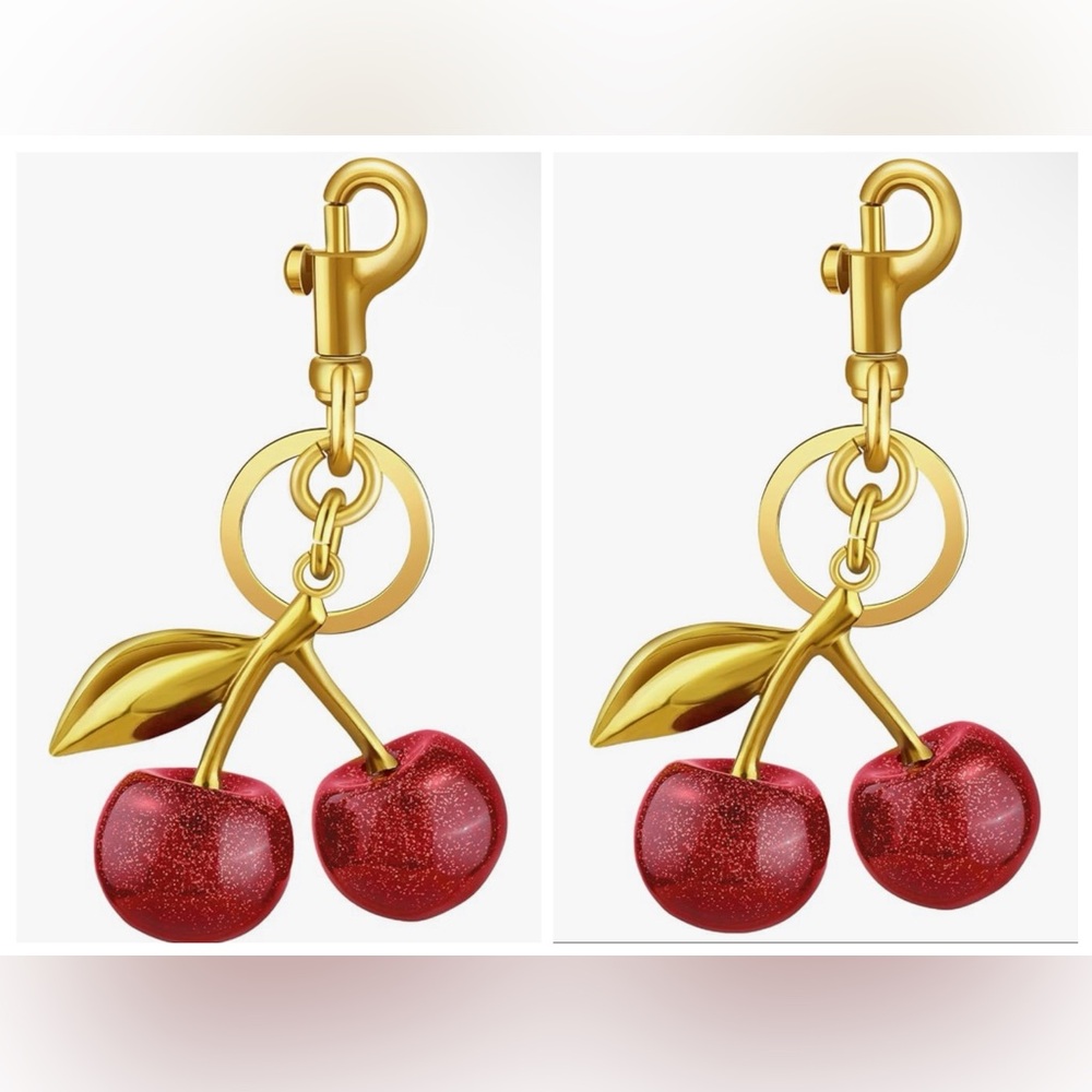 Two High Quality Cherry Keychains NWT